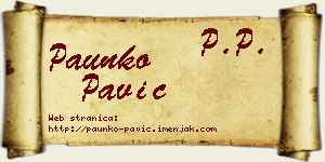 Paunko Pavić vizit kartica